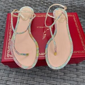 Rene Caovilla multi colored crystal sandals
SIZE 36